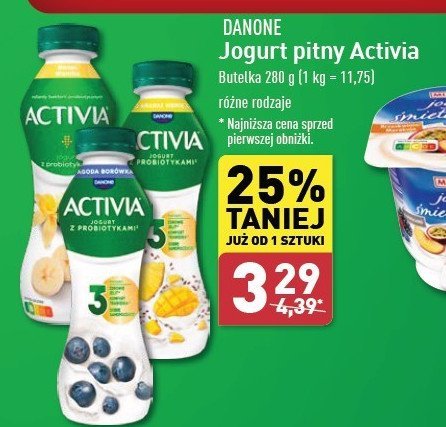 Jogurt banan - wanilia Danone activia promocja w Aldi