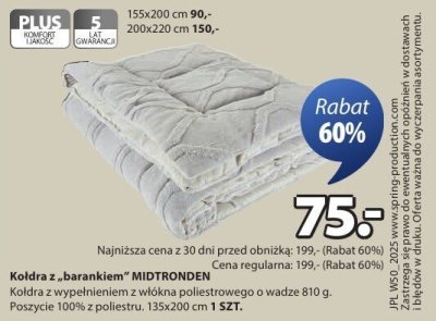 Kołdra z "barankiem" MIDTRONDEN promocja w Jysk