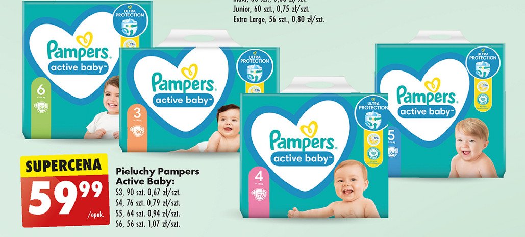 Pieluszki dla dzieci 4 Pampers active baby promocja