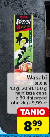 Pasta wasabi S&b promocja