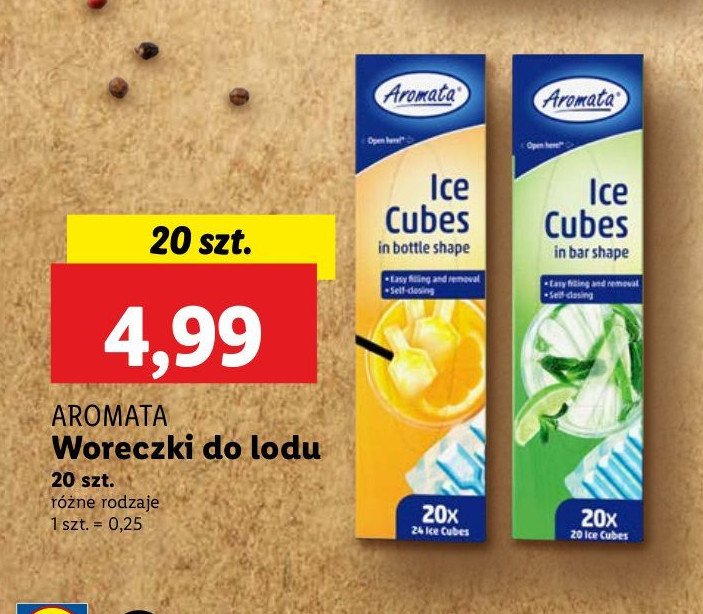 Woreczki do lodu Aromata promocja w Lidl