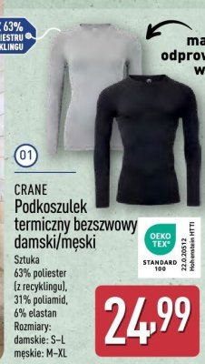 Podkoszulek termiczny bezszwowy damski/męski CRANE promocja w Aldi
