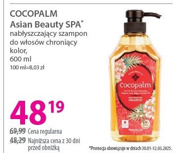 Szampon do włosów nabłyszczający Cocopalm promocja w Hebe