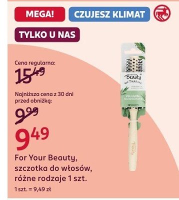 Szczotka do włosów For Your Beauty, różne rodzaje, 1 szt. promocja w Rossmann