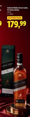 Whisky Johnnie Walker Green Label, 15-letnia 700 ml promocja w Lidl