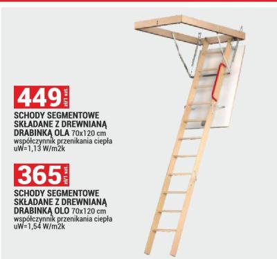Schody segmentowe składane z drewnianą drabiną OLO promocja w Merkury Market