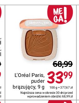 Bronzer 02 baby one more tan L'oreal bronze to paradise promocja