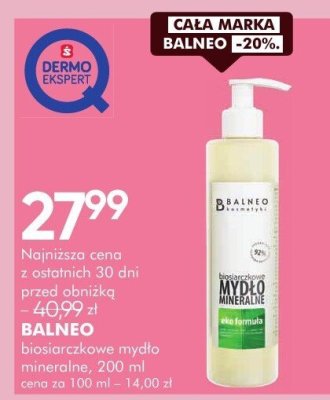 Blogo-oliwowe mydło mineralne Balneo, 200 ml promocja w Super-Pharm