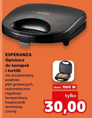 Opiekacz do kanapek i tortilli nie przywieralna powłoka płyt grzewczych, automatyczna regulacja temperatury, bezpiecznik termiczny, czarny promocja w Kaufland