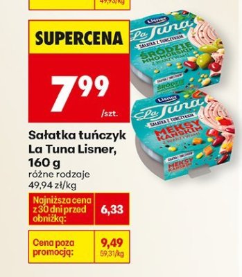 Sałatka tuńczyk La Tuna Lisner promocja w Biedronka