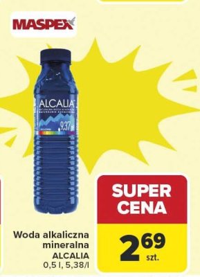 Woda alkaliczna mineralna ALCALIA 0,5 l promocja w Carrefour Market