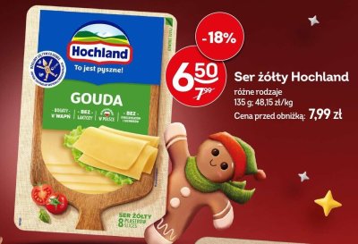 Ser żółty Hochland Gouda różne rodzaje promocja w Żabka