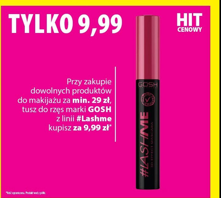 Tusz do rzęś Gosh #lashme promocja