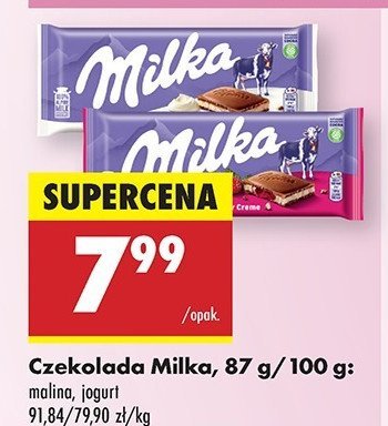 Czekolada mleczna z malinami i orzechami Milka promocja