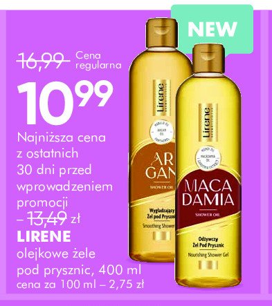 Żel pod prysznic argan Lirene promocja w Super-Pharm