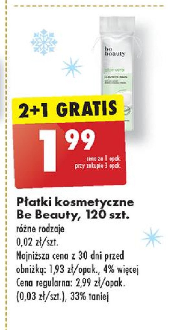 Płatki kosmetyczne aloe vera Be beauty care promocja w Biedronka