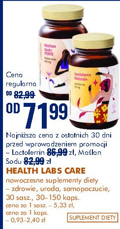 Suplement diety lactoferrin natural+ Health labs care promocja