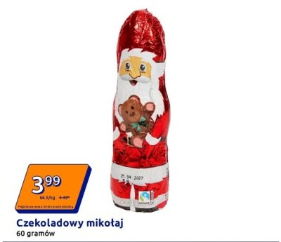 Czekoladowy mikołaj promocja w Action