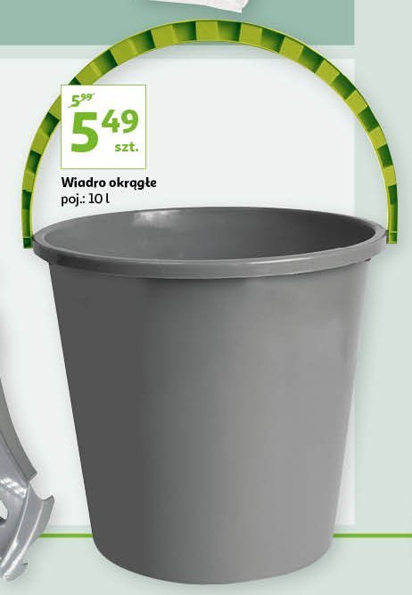 Wiadro okrągłe 10 l Auchan na co dzień (logo zielone) promocja