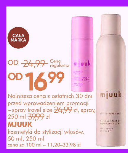 Lakier do włosów Mjuuk promocja