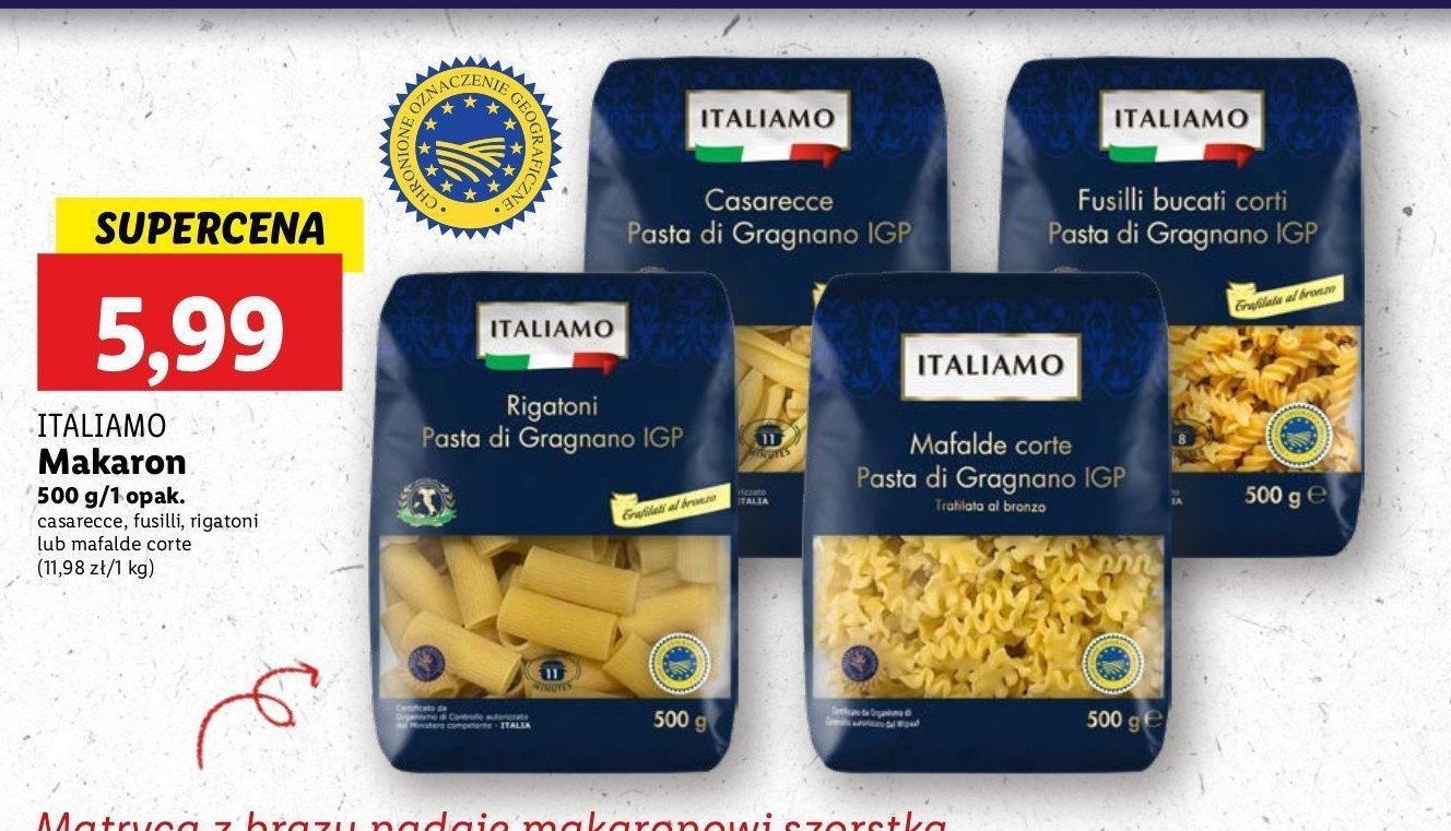 Makaron fusilli giganti Italiamo promocja