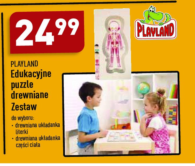 Puzzle drewniane literki Playland promocja