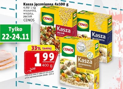 Kasza jęczmienna 4x100 g CENOS promocja w Prim Market