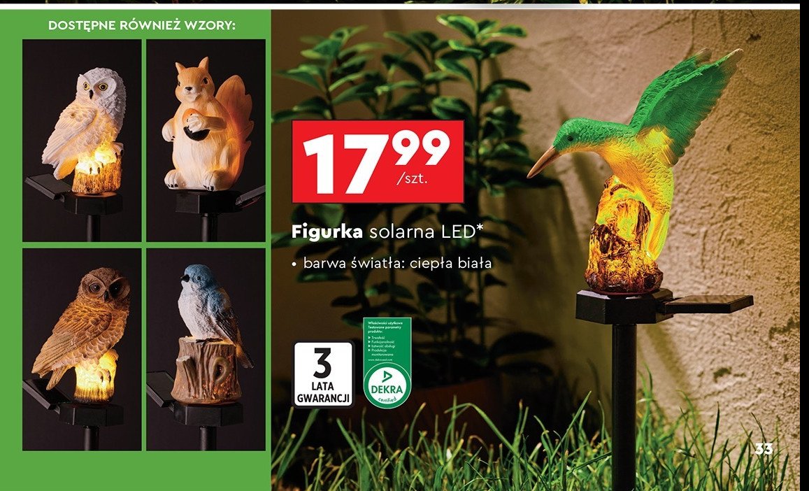 Figurka solarna 1 x led promocja w Biedronka