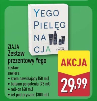 Zestaw prezentowy Yego: krem, balsam po goleniu, roll-on, żel pod prysznic promocja w Aldi