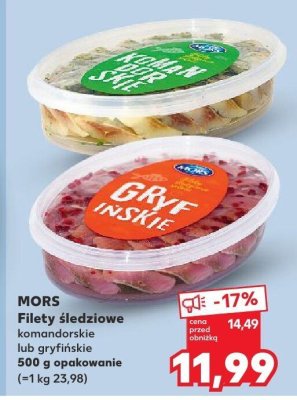 Filety śledziowe komandorskie lub gryfińskie 500g opakowanie promocja w Kaufland