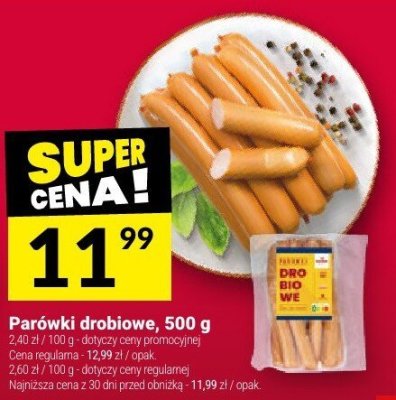 Parówki drobiowe, 500 g promocja w Twój Market