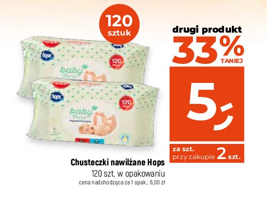 Chusteczki nawilżane HOPS BABY PURE promocja