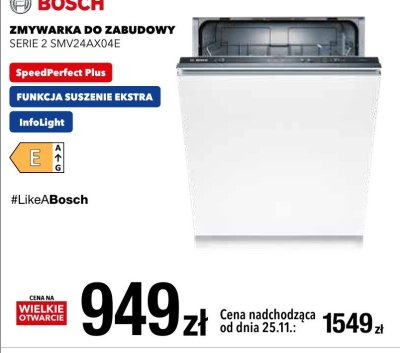 Zmywarka do zabudowy BOSCH SERIE 2 SMV24AX04E promocja w RTV EURO AGD