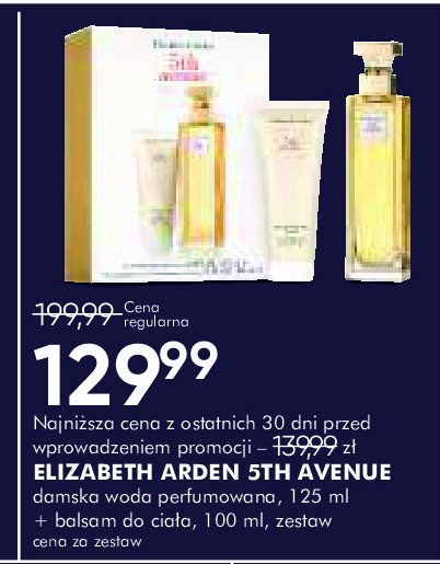 Woda toaletowa + balsam do ciała Elizabeth arden 5th avenue promocja w Super-Pharm