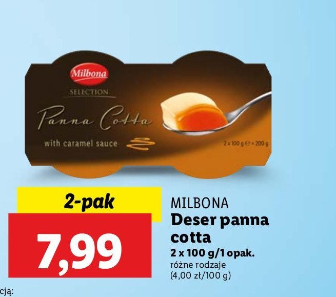 Deser panna cotta Milbona promocja