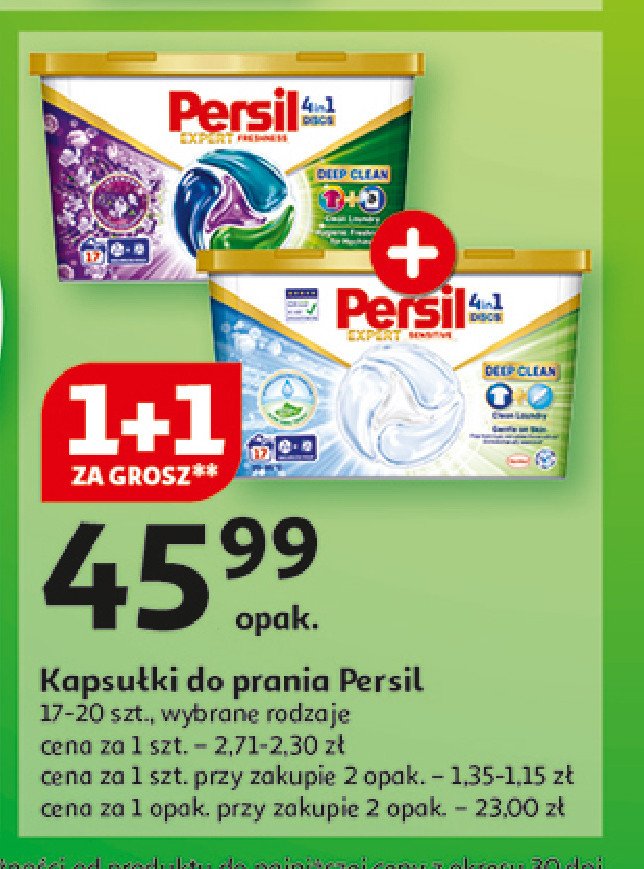 Kapsułki do prania expert Persil discs promocja w Auchan