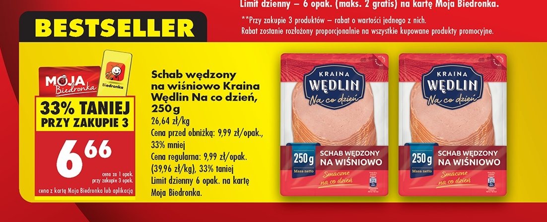 Schab wędzony na wiśniowo KRAINA WĘDLIN NA CO DZIEŃ promocja