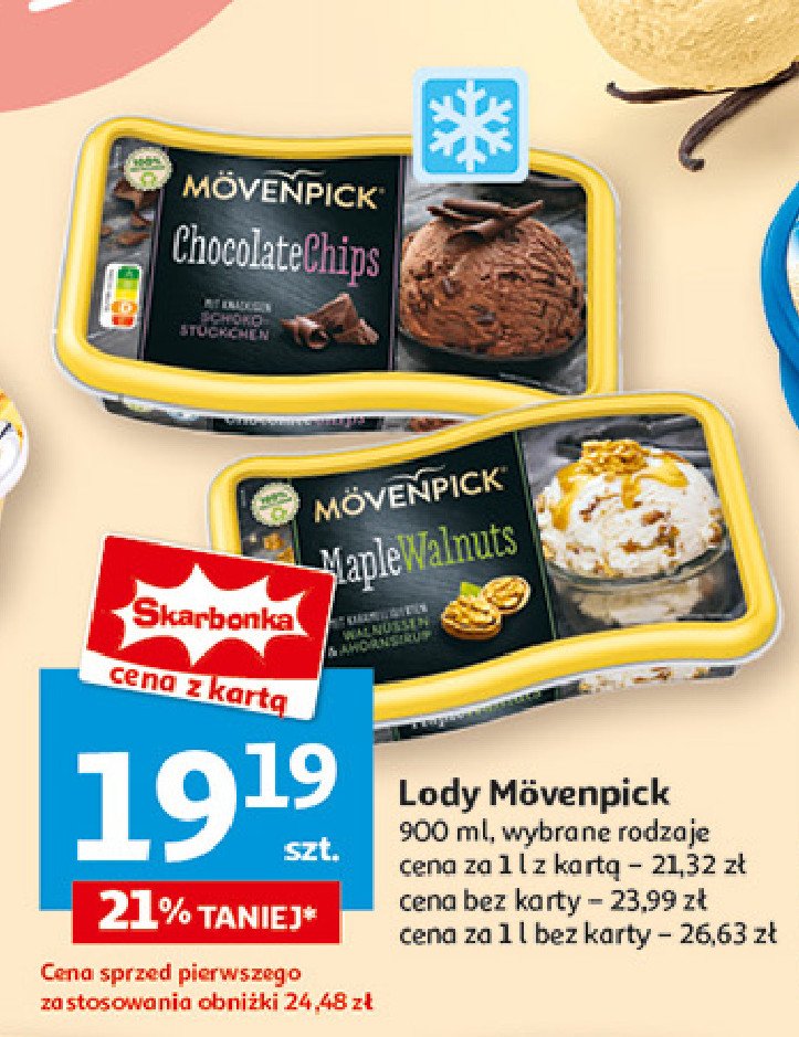 Lody chocolate chips MOVENPICK PREMIUM ICE CREAM promocja