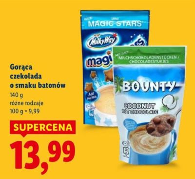 Gorąca czekolada o smaku batonów różne rodzaje promocja w Lidl