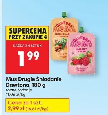 Mus Drugie Śniadanie 180 g różne rodzaje promocja w Biedronka