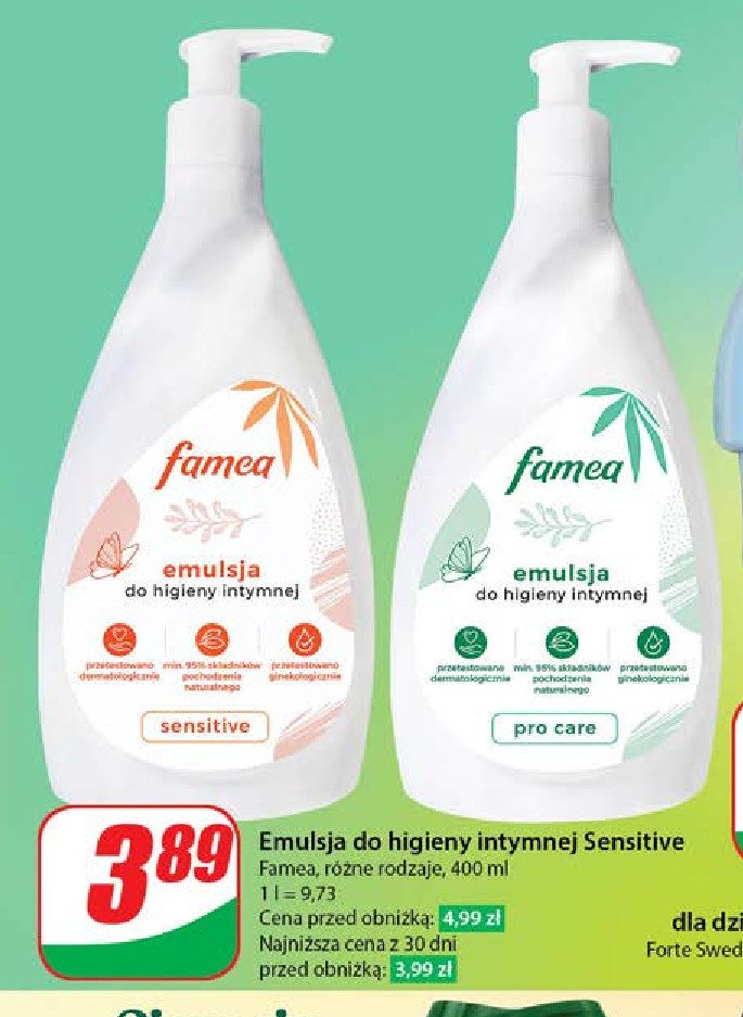 Emulsja do higieny intymnej pro care Famea promocja