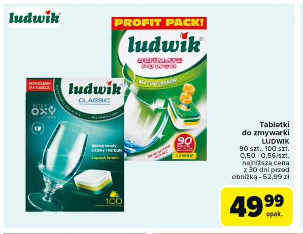 Tabletki do zmywarki lemon Ludwik ultimate power promocja w Carrefour