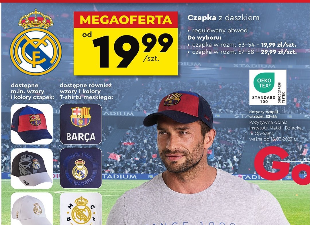 Czapka z daszkiem 53-54 promocja w Biedronka