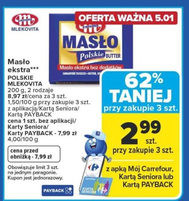 Masło ekstra MLEKOVITA promocja
