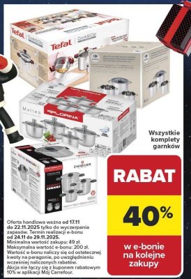 Wszystkie komplety garnków -40% promocja w Carrefour