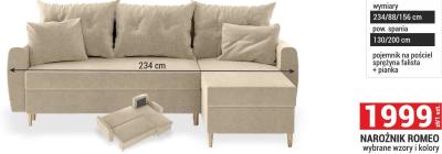 Narożnik ROMEO wybrane wzory i kolory promocja w Merkury Market