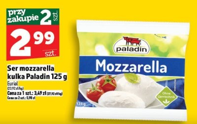 Ser mozzarella kulka Paladin 125 g promocja w TOPAZ