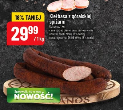Kiełbasa z góralskiej spiżarni Kabanos promocja w POLOmarket