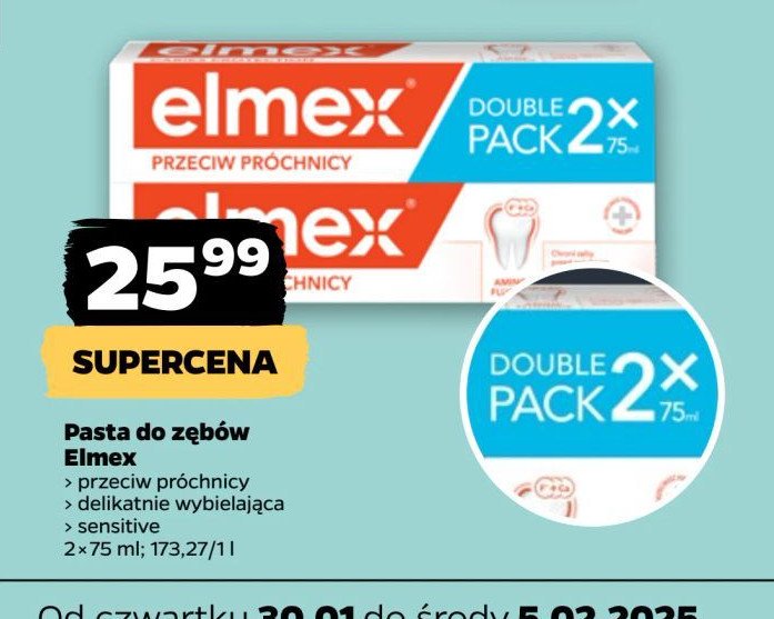 Pasta do zębów whitening Elmex sensitive promocja w Netto