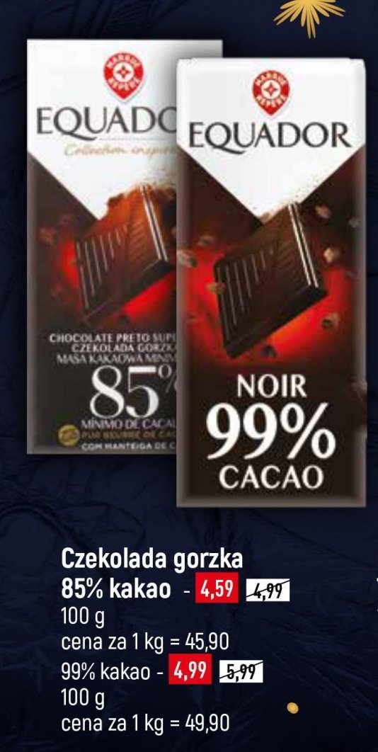 Czekolada 85 % cacao Wiodąca marka equador promocja